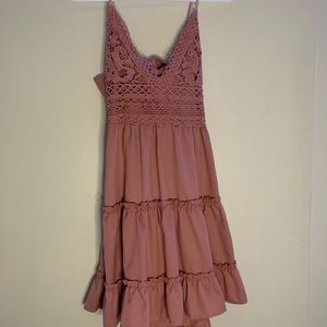 Blush pink spaghetti strap summer dress